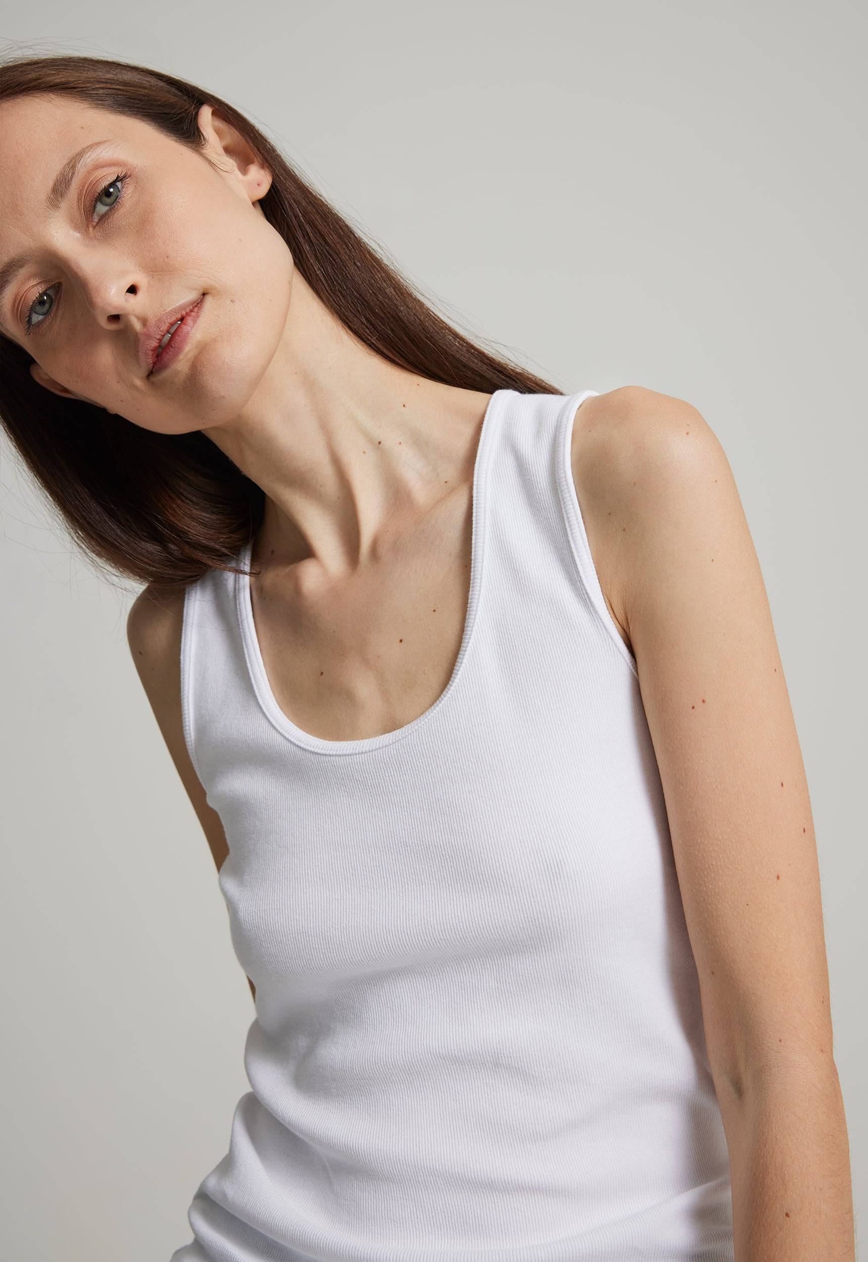 Jac+Jack SONG COTTON TANK in White
